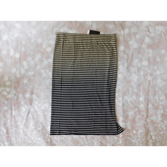 ATM Anthony Thomas Melillo NEW Women's Size L Striped Skirt Pull On Slit Skirt - Picture 7 of 8